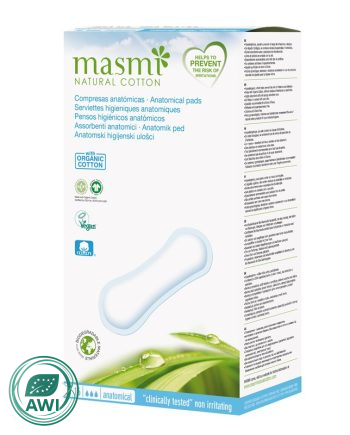 Compresas anatomicas algodon bio 16ud Masmi