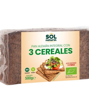 Pan aleman 3 cereales bio 500g Sol natural