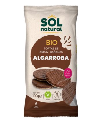 Tortitas de arroz algarroba s/g bio 100g Sol Natural
