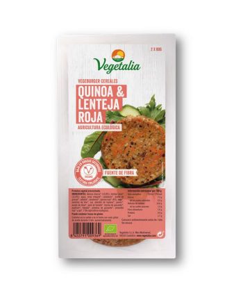 Vegeburguer de quinoa y lenteja roja bio 160g Vegetalia
