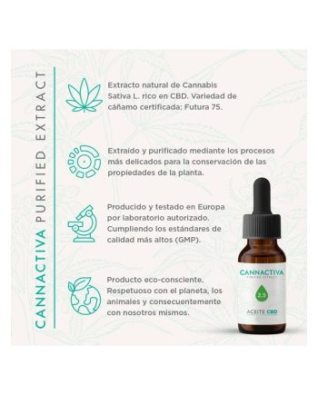 Aceite CBD Cannabidiol 2.5% 10ml Cannactiva