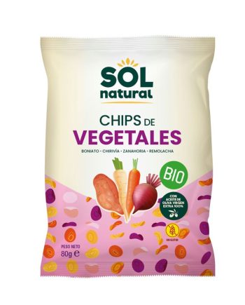 Chips de vegetales con aceite oliva bio 80g Sol Natural