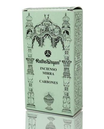 Incienso Mirra 50g y Carbones 10u Radhe Shyam