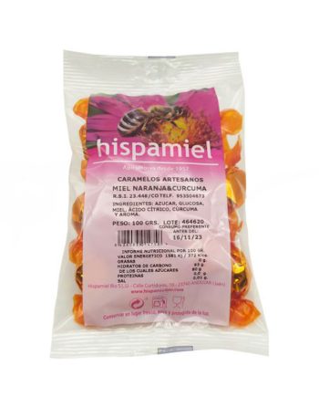 Caramelos Miel Naranja & Curcuma 100g Hispamiel