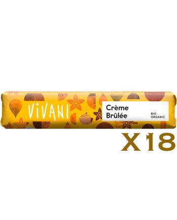 Barrita de chocolate con leche y creme brulee bio 40g (caja 18 unds) Vivani